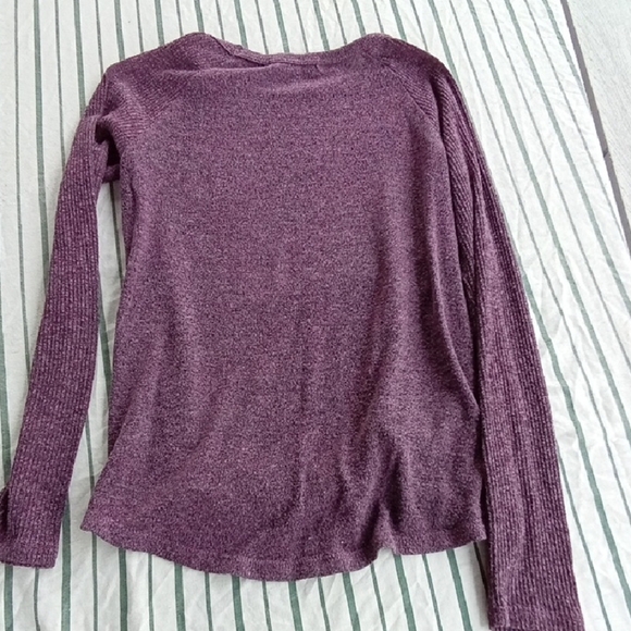 Womans S Wallflower Purple Asymmetrical Long Sleeve Blouse - Picture 4 of 4